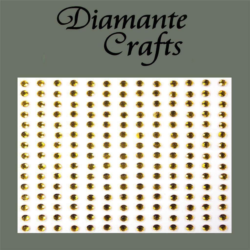 195 x 3mm Gold Self Adhesive Diamante