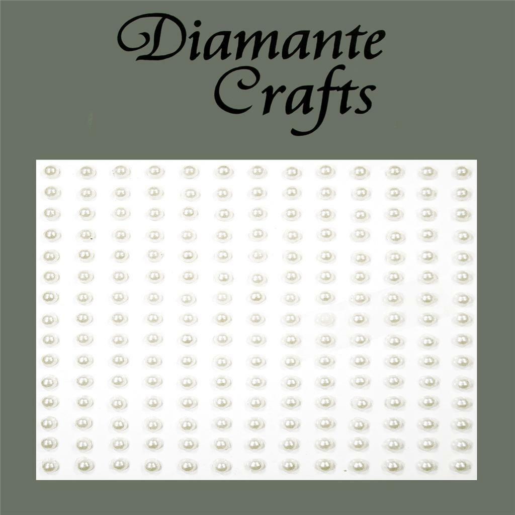 195 x 3mm Ivory Pearl Self Adhesive Diamante