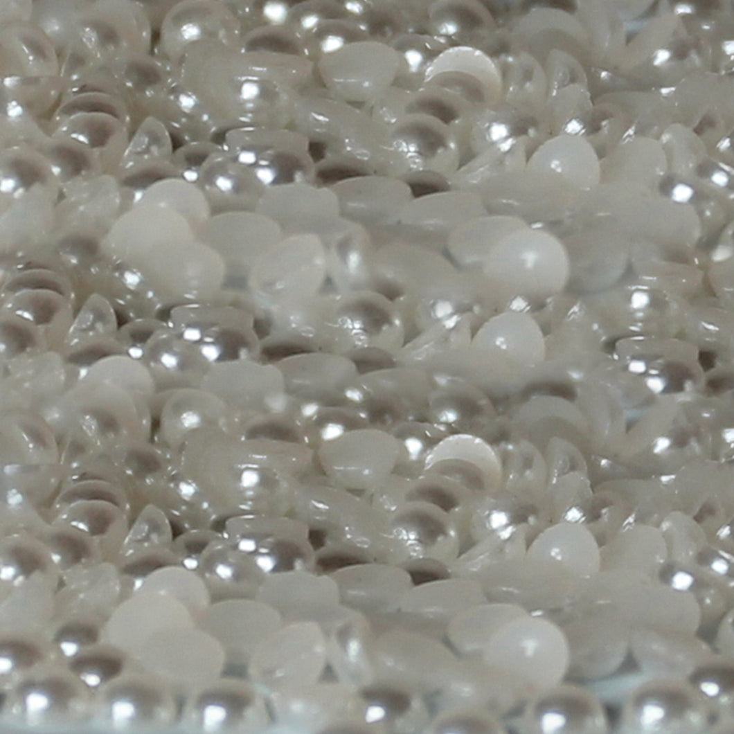 300 - 3mm Ivory Pearl Loose Flat Back Diamante's