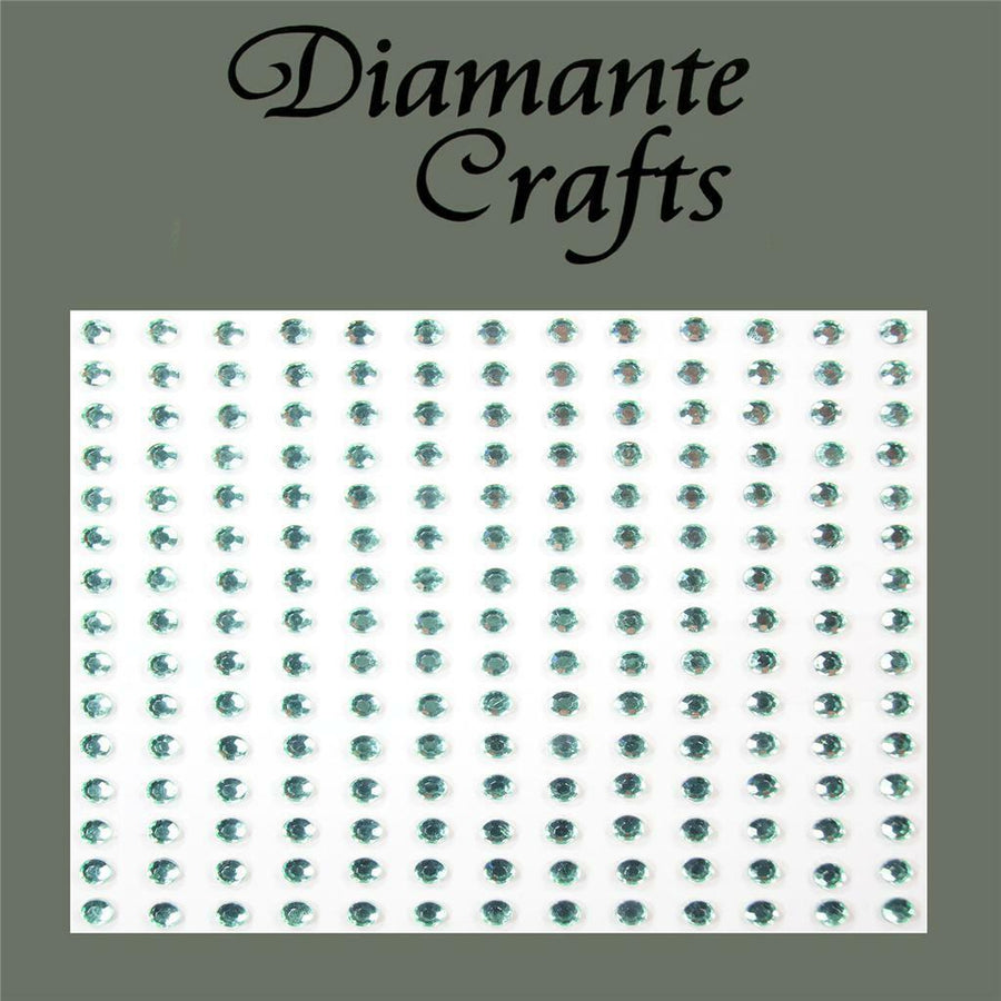 195 x 3mm Light Green Self Adhesive Diamante