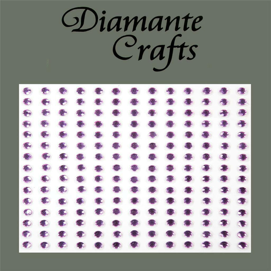 195 x 3mm Lilac Self Adhesive Diamante