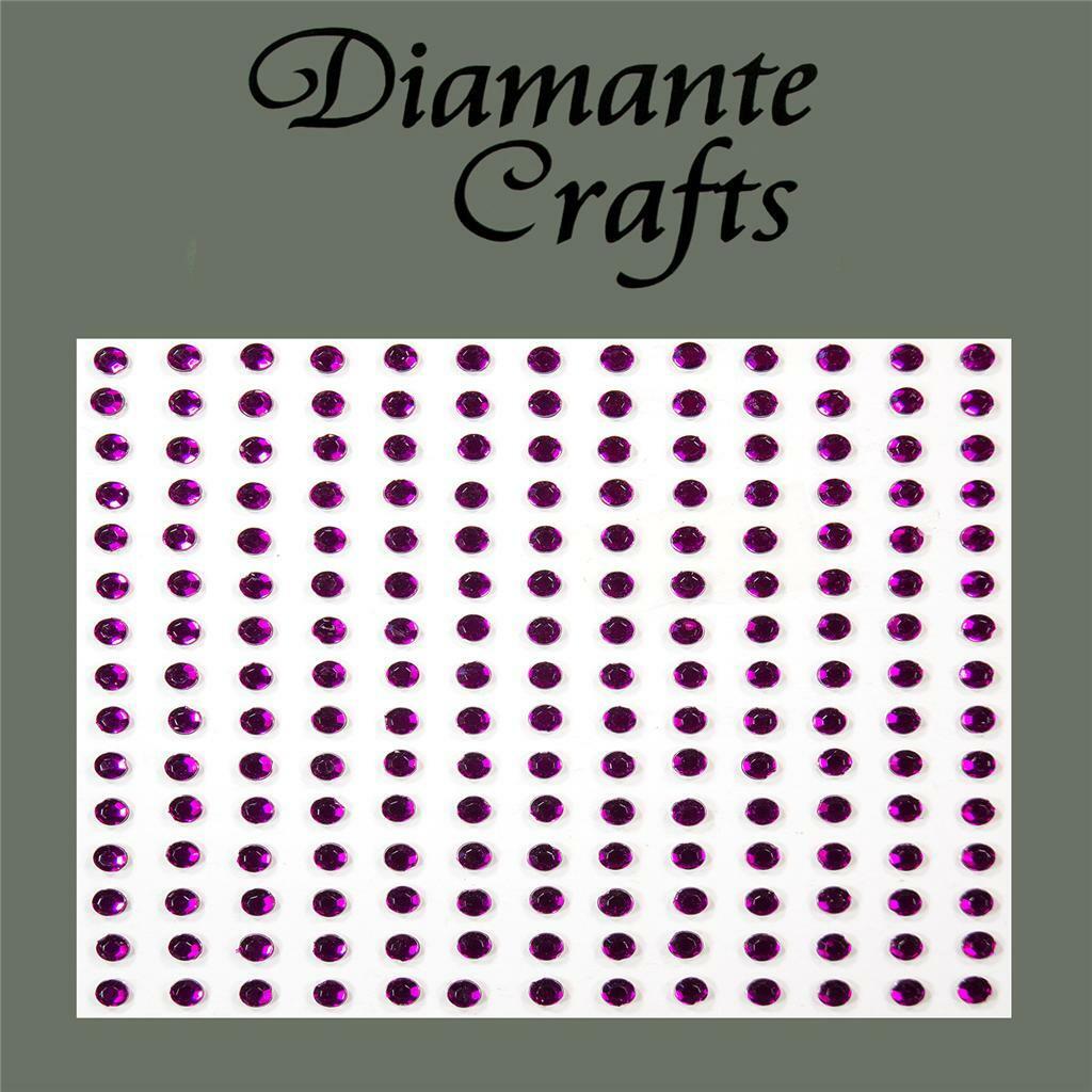 195 x 3mm Purple Self Adhesive Diamante