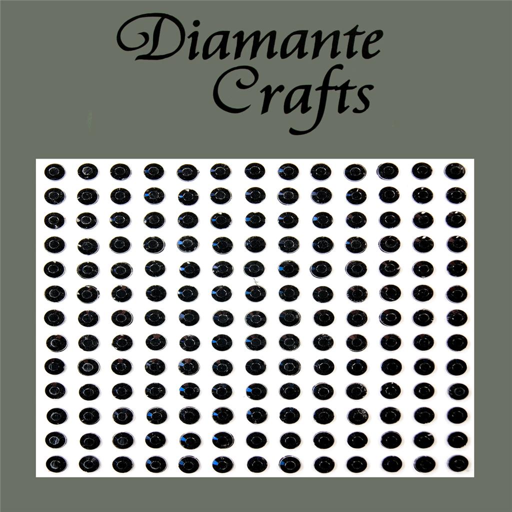 169 x 4mm Black Self Adhesive Diamante