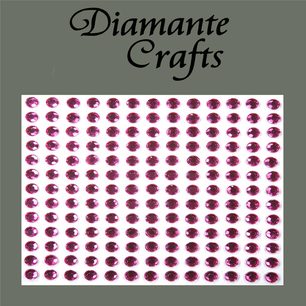 169 x 4mm Hot Pink Self Adhesive Diamante