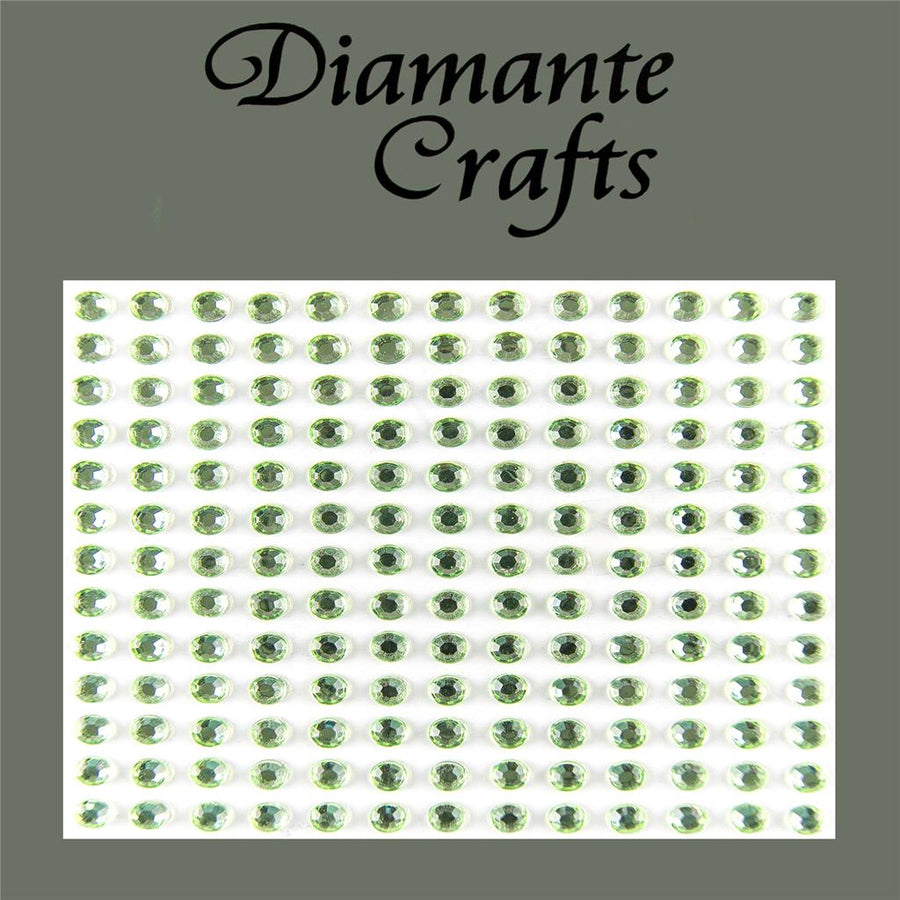 169 x 4mm Light Green Self Adhesive Diamante