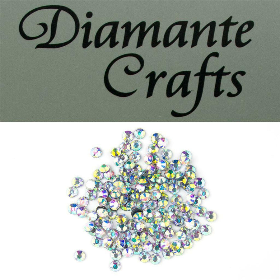 5mm Loose  Iron On Diamante Clear Iridescent