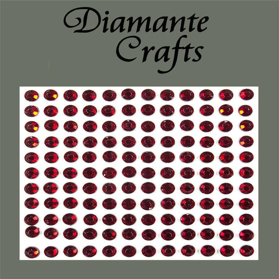 132 x 5mm Burgundy Self Adhesive Diamante