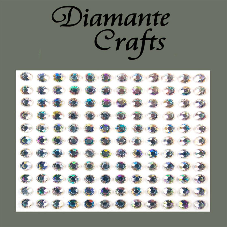 132 x 5mm Clear Iridescent AB Self Adhesive Diamante