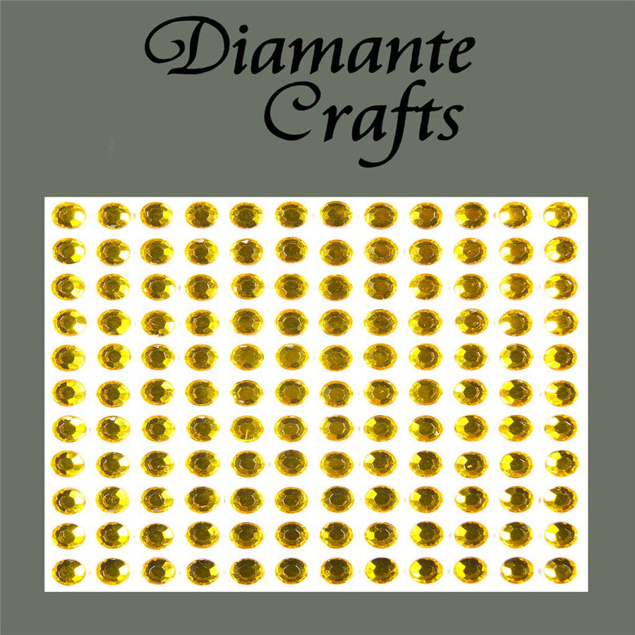 132 x 5mm Gold Self Adhesive Diamante