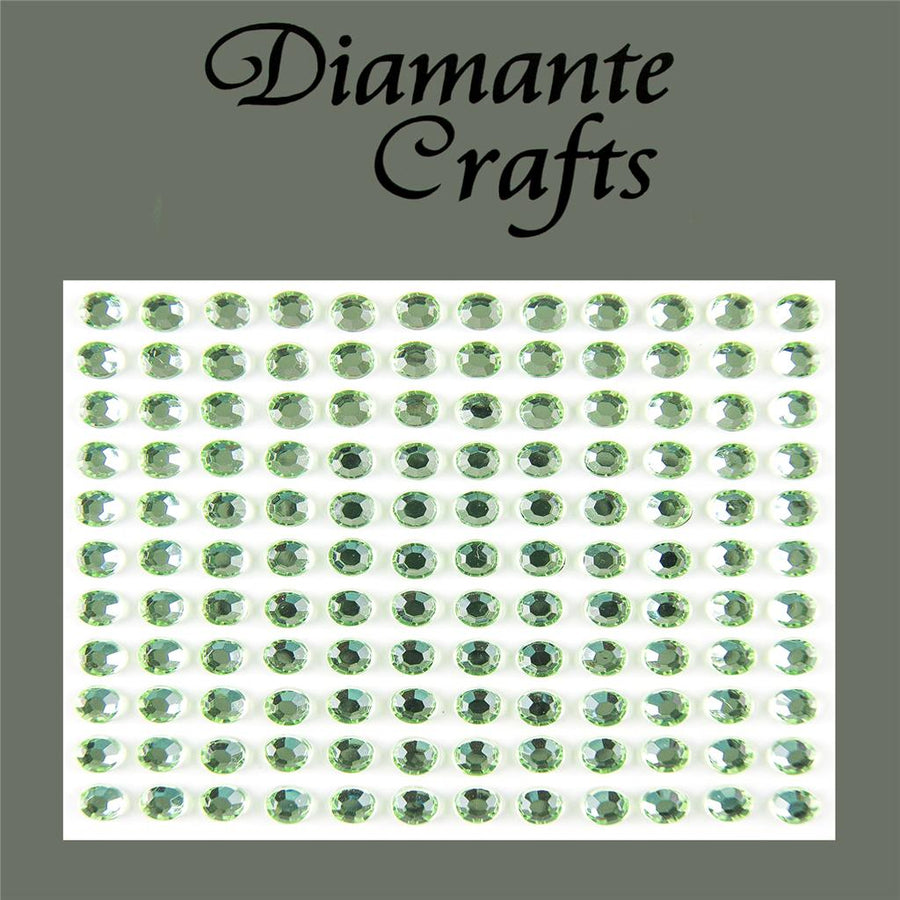 132 x 5mm Light Green Self Adhesive Diamante