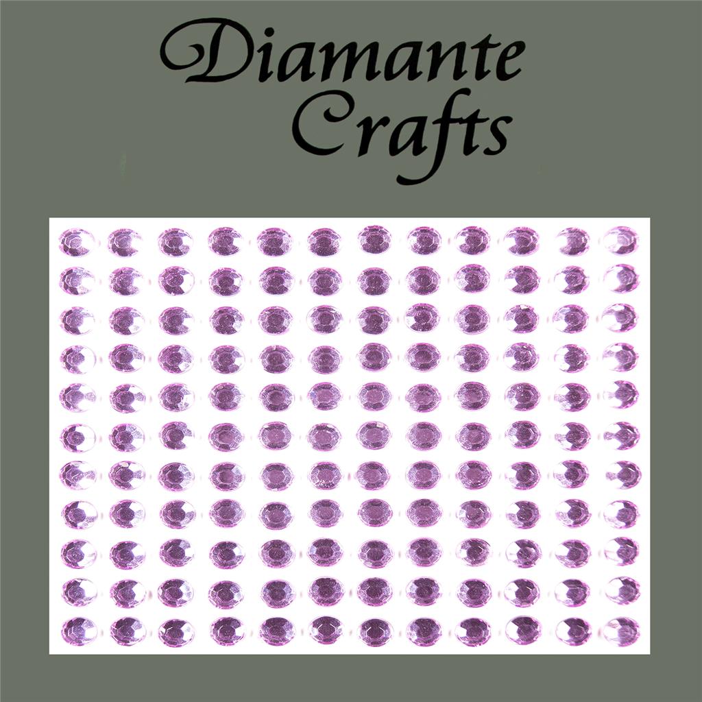 132 x 5mm Lilac Self Adhesive Diamante