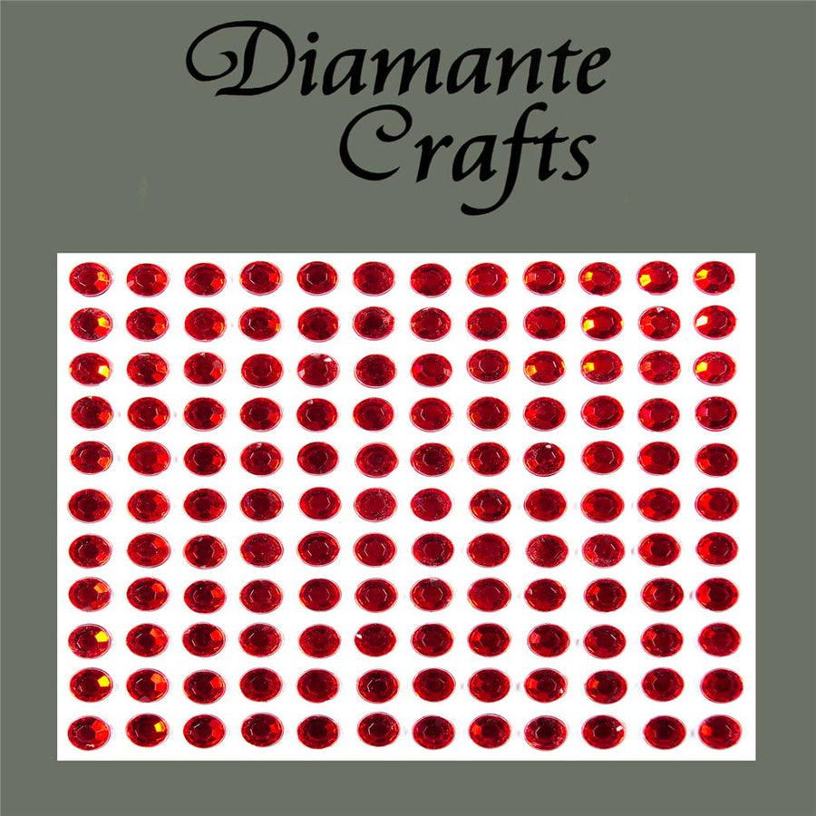 132 x 5mm Red Self Adhesive Diamante