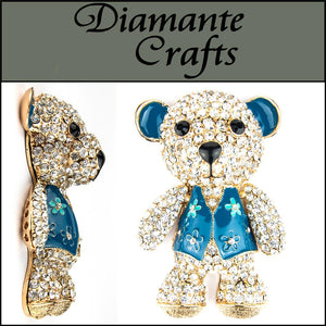 3D Diamantes Rhinestone blue Teddy