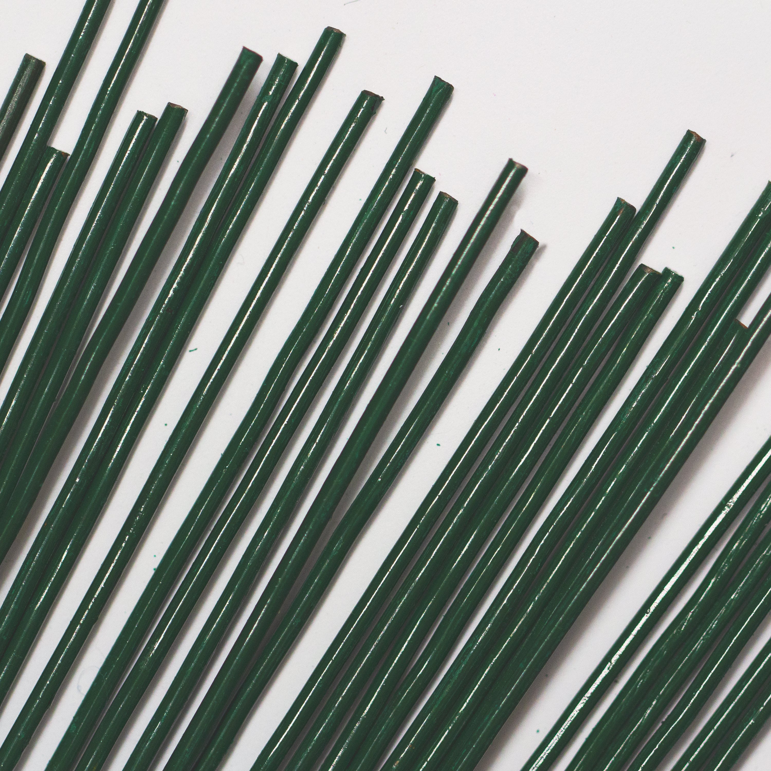 Green Stub Wire Florist Wires - (Choose Gauge) - 14"