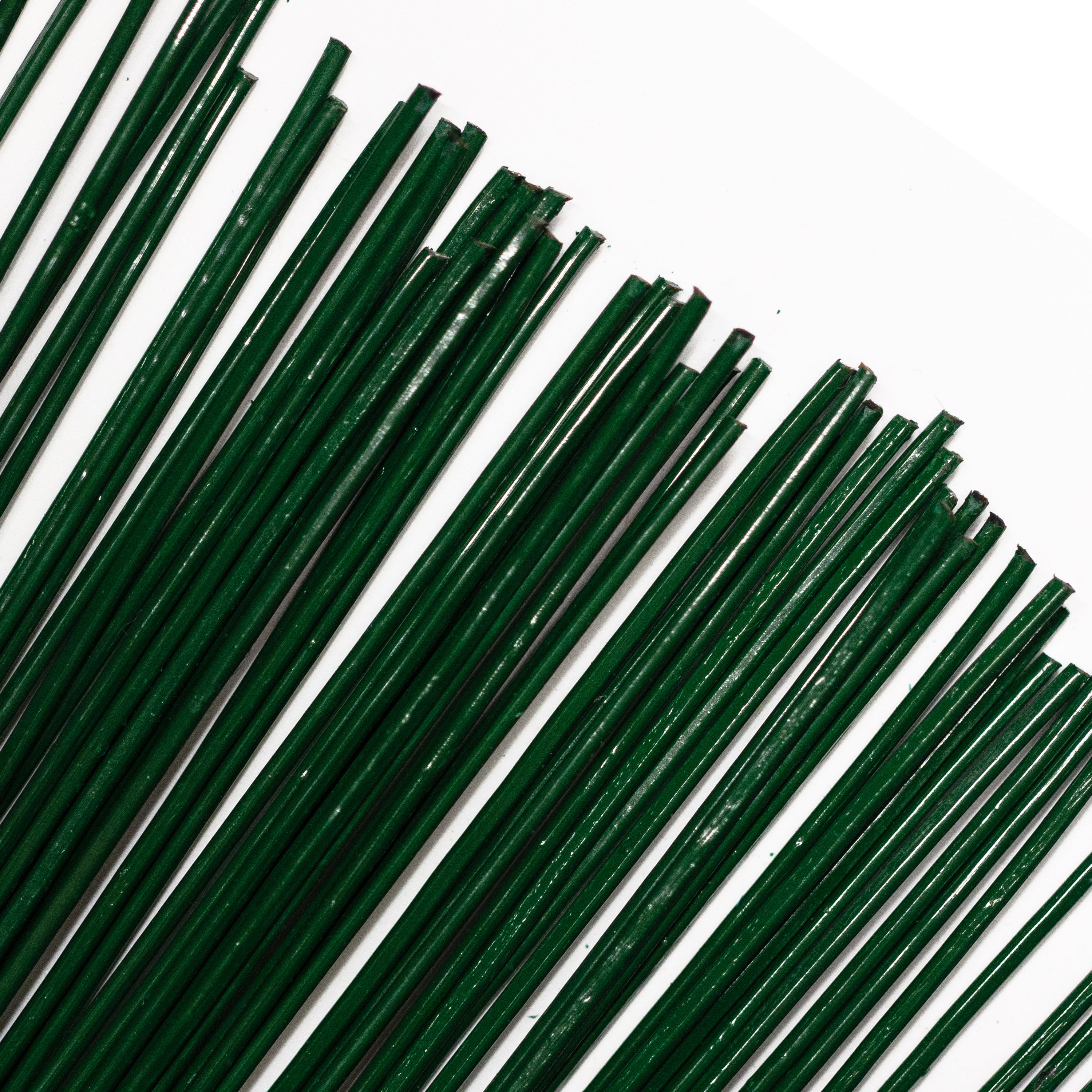 Green Stub Wire Florist Wires - (Choose Gauge) - 7"