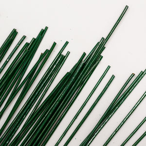 Green Stub Wire Florist Wires - (Choose Gauge) - 12"