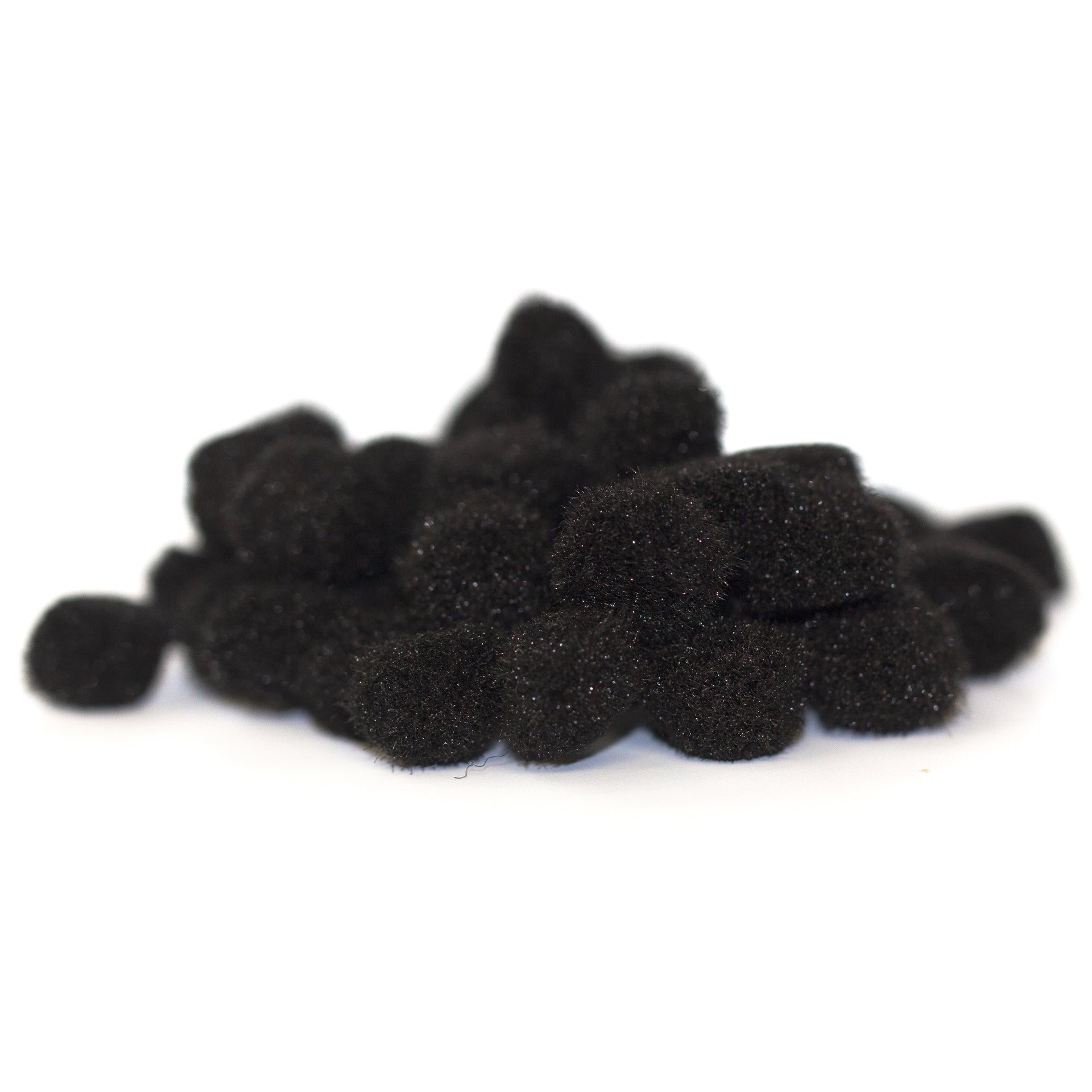 10mm Pom Poms 1cm - Black 50 Pack