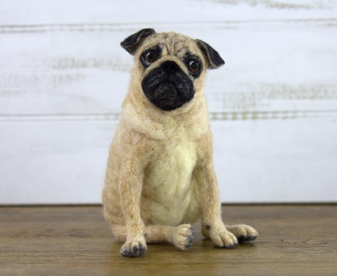 Pug - Pugsley - Felting Kit - World Of Wool