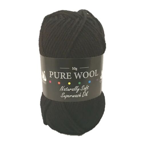 Cygnet PURE WOOL Knitting Yarn Black 217