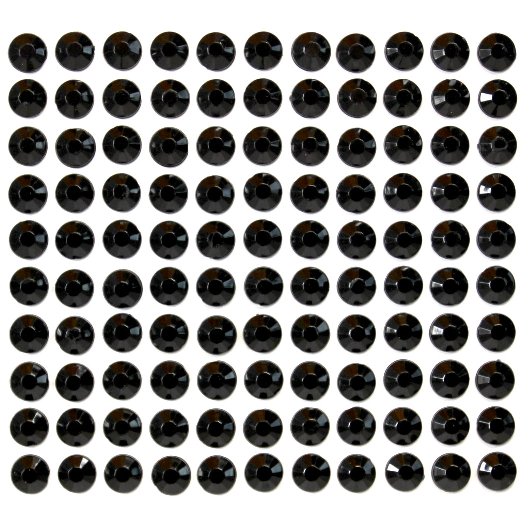 110 x 6mm Black Self Adhesive Diamante