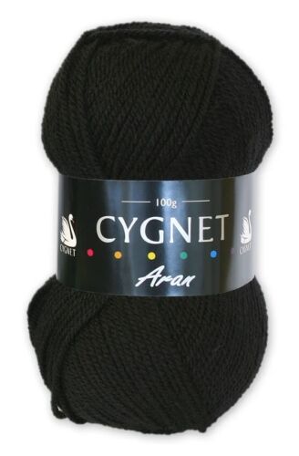 Cygnet ARAN Knitting Yarn Black 217