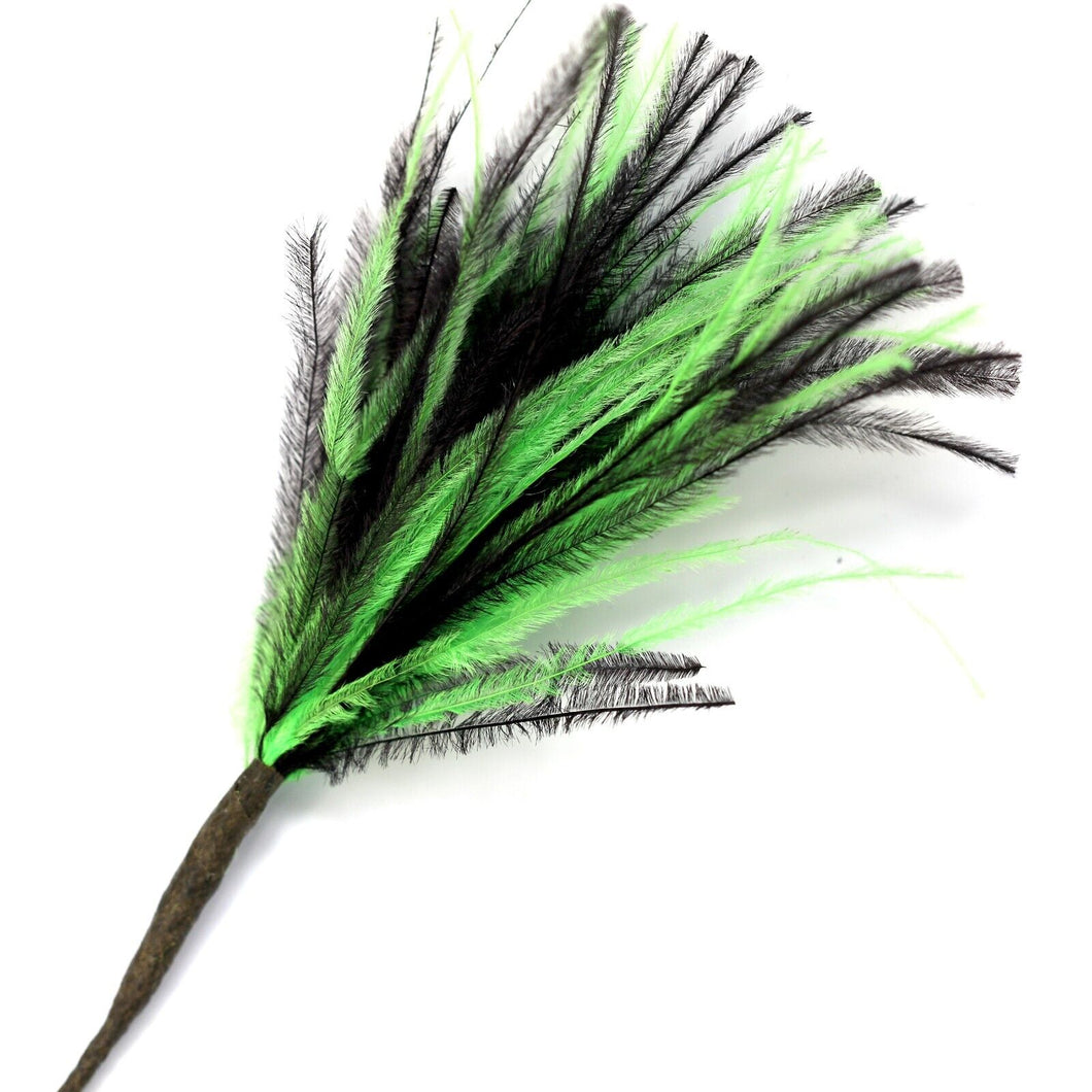 Black & Lime Wisps Ostrich Feathers