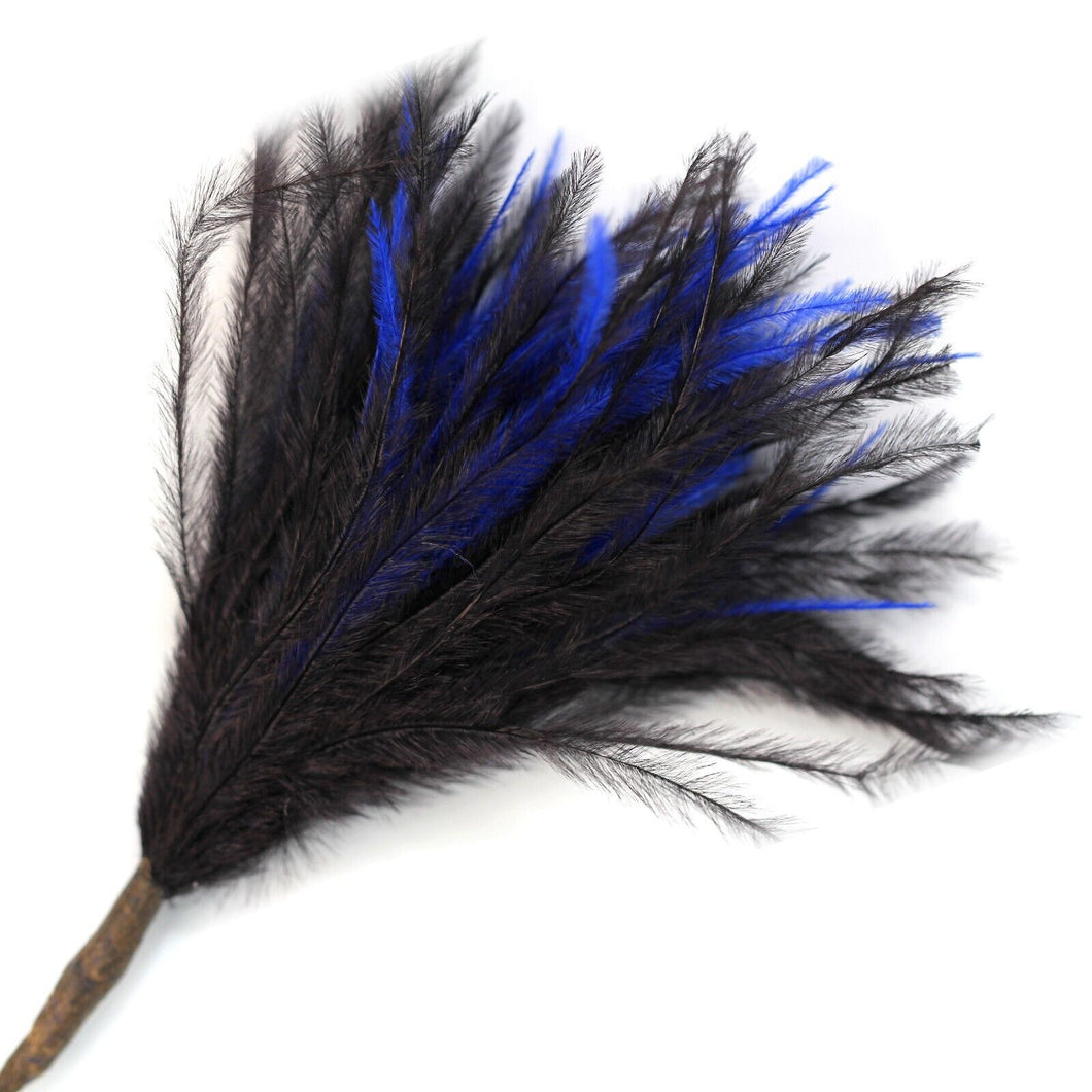 Black & Royal Wisps Ostrich Feathers
