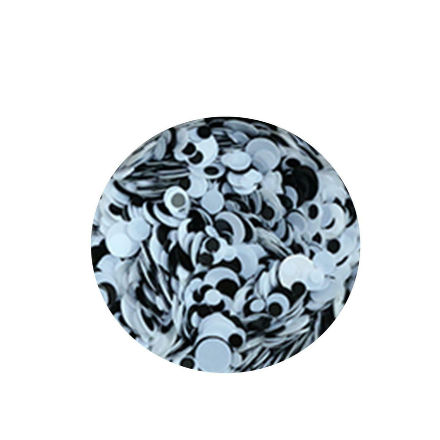 Black And White Mixed Circle Glitter