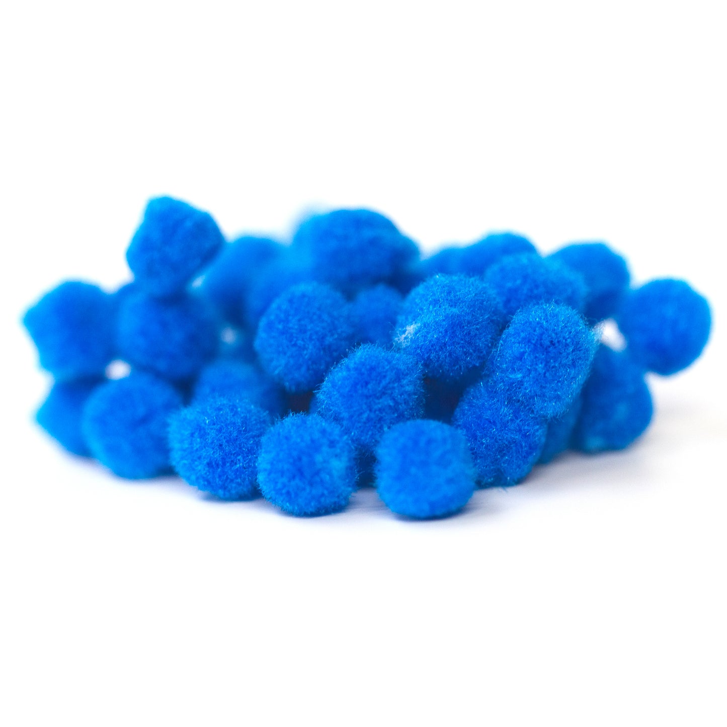 10mm Pom Poms 1cm - Blue 50 Pack