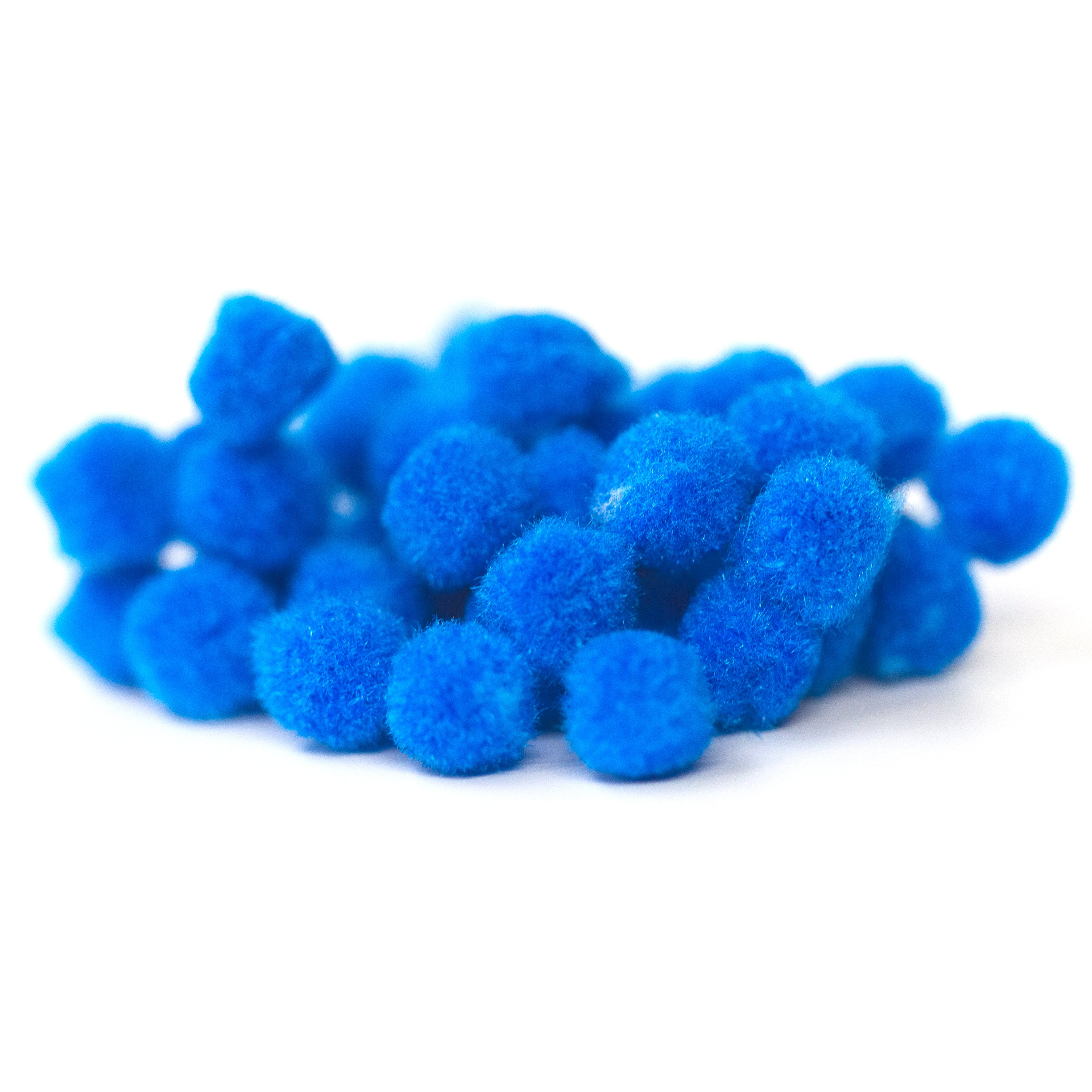 10mm Pom Poms 1cm - Blue 50 Pack