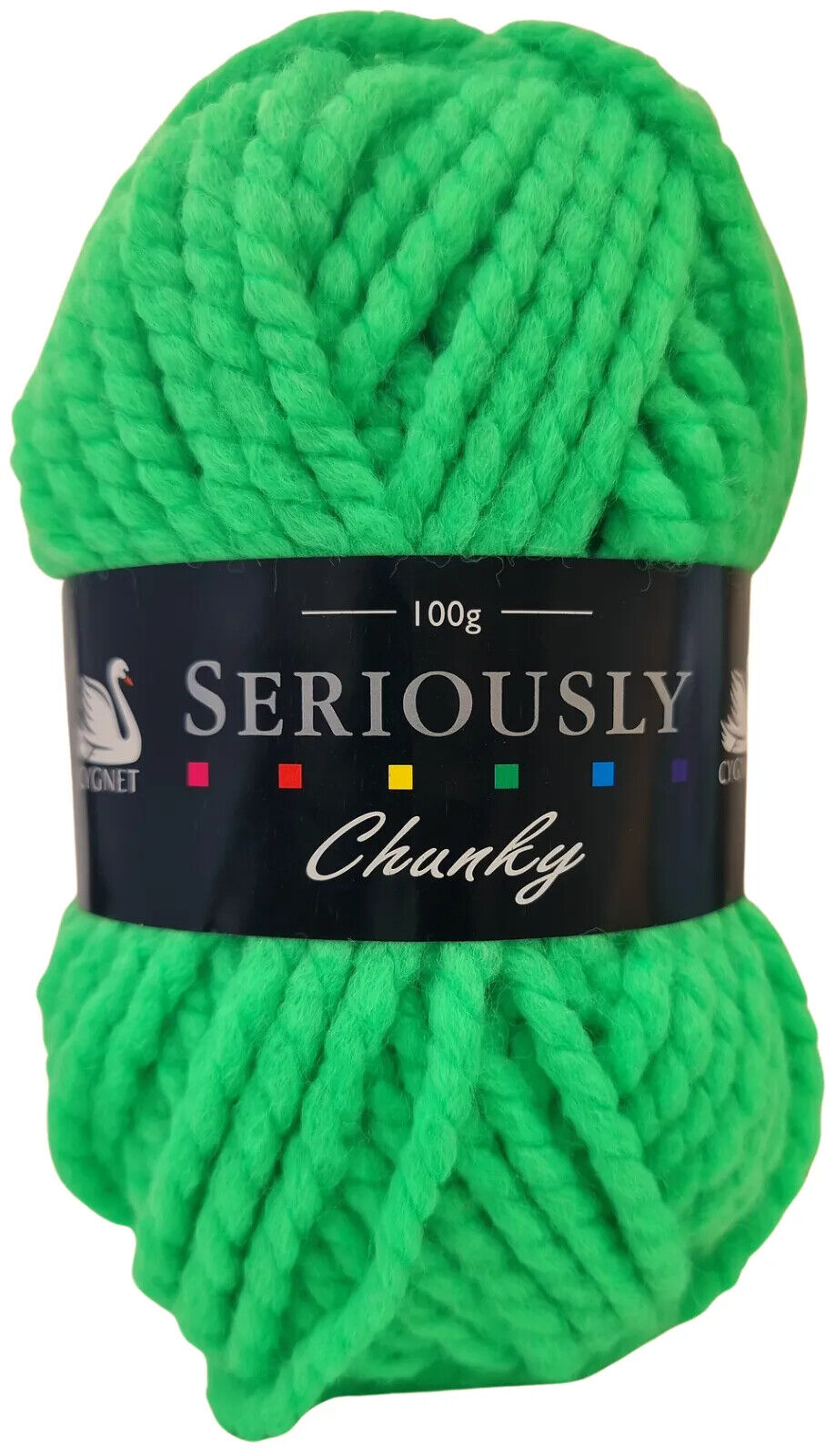 Cygnet SERIOUSLY CHUNKY Plains - Bright Green 6869 Knitting Yarn