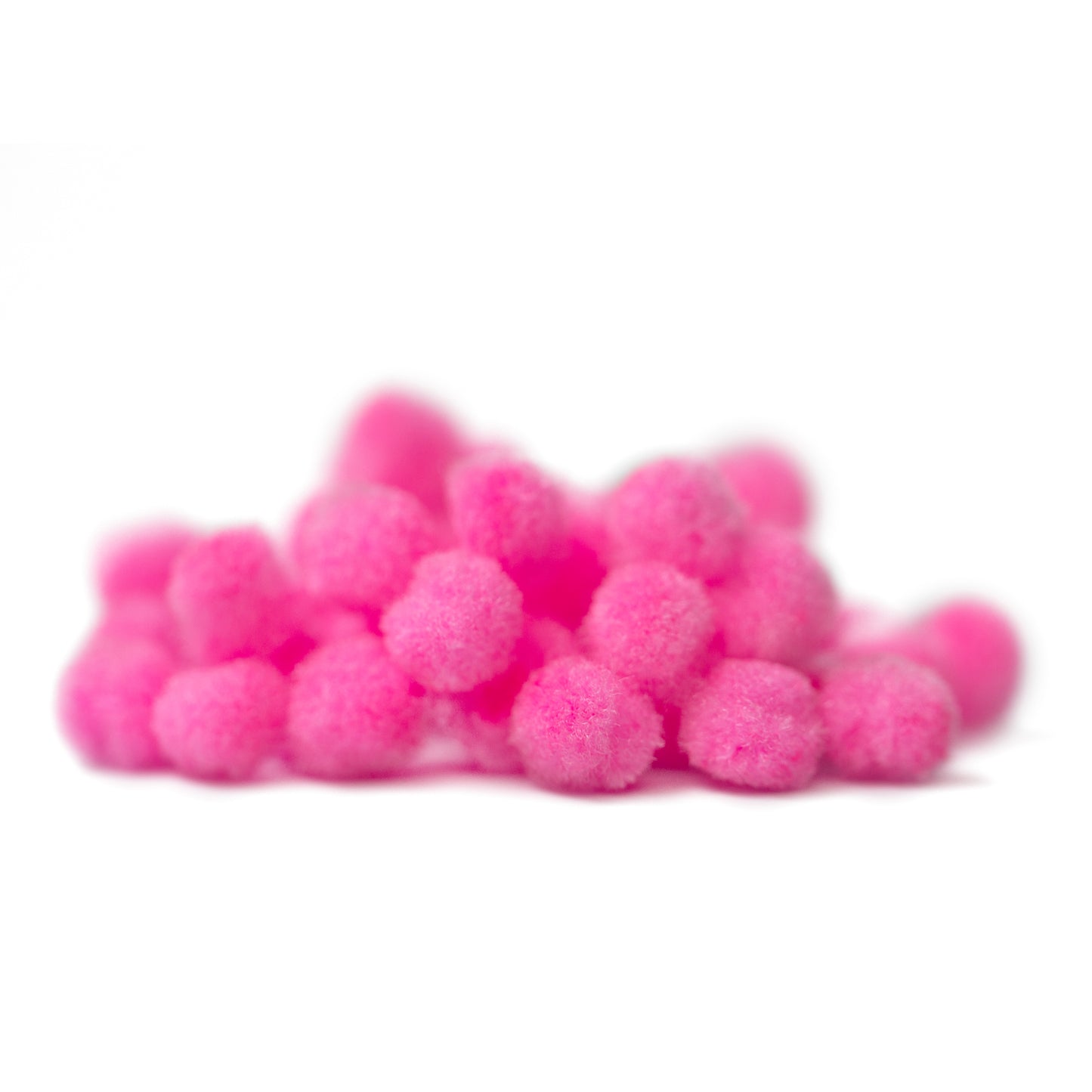 10mm Pom Poms 1cm - Bright Pink 50 Pack