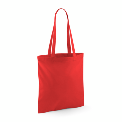 Bright Red Cotton Tote Bag