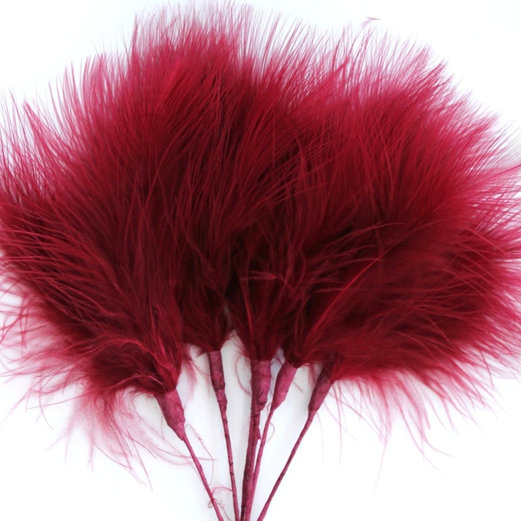 Burgundy Marabou Fluff Feathers