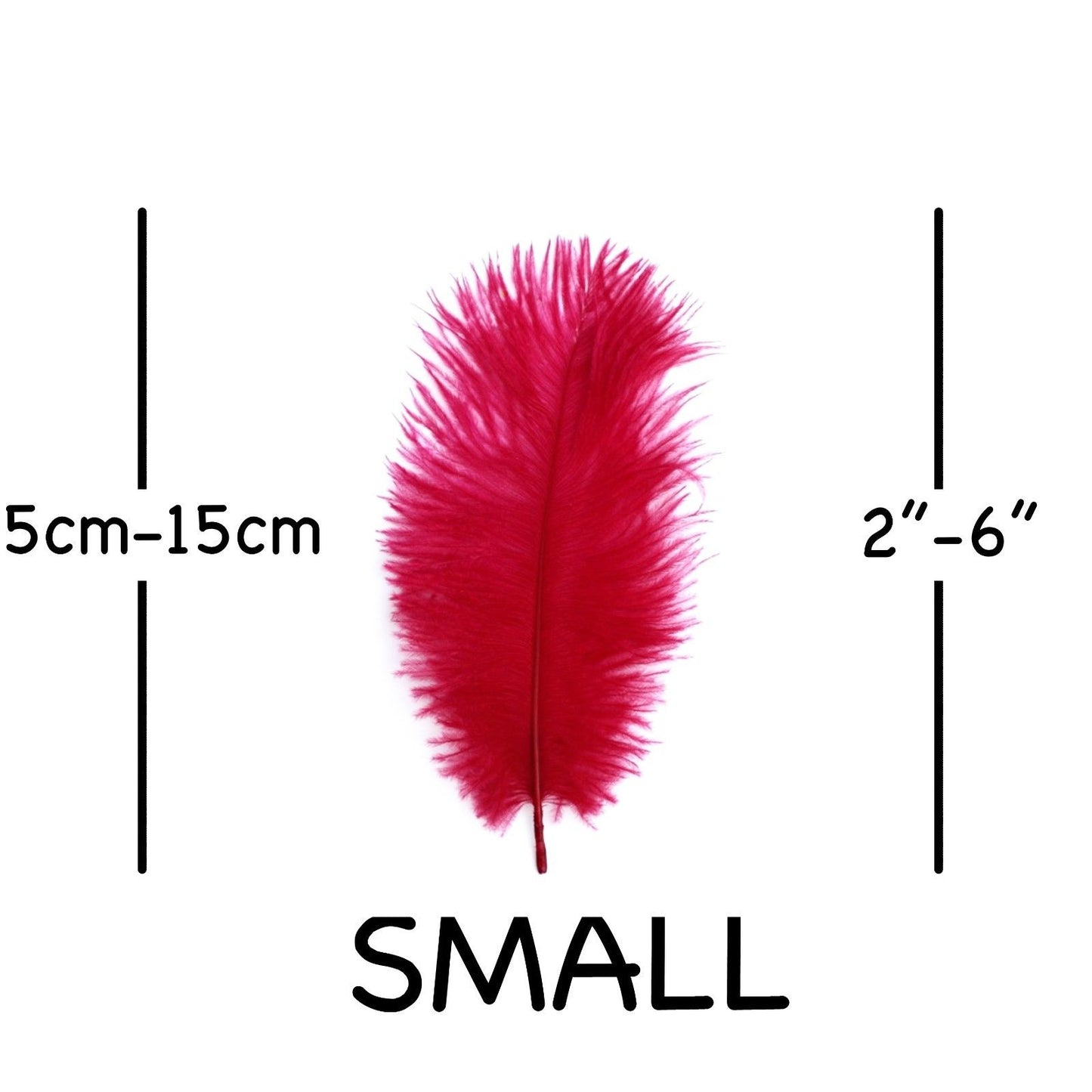 Cerise Ostrich Feathers 2" - 6"