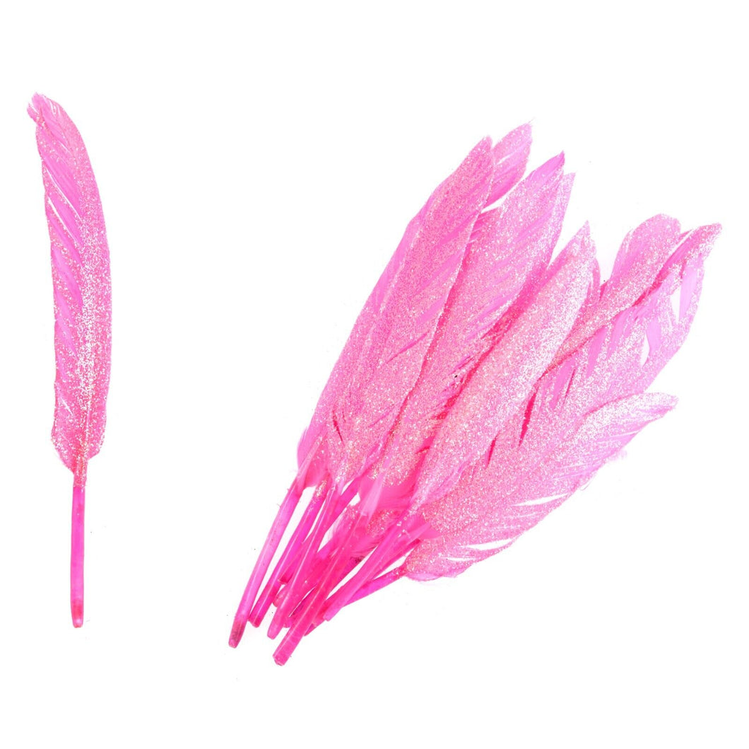 Cerise Glitter Duck Feather