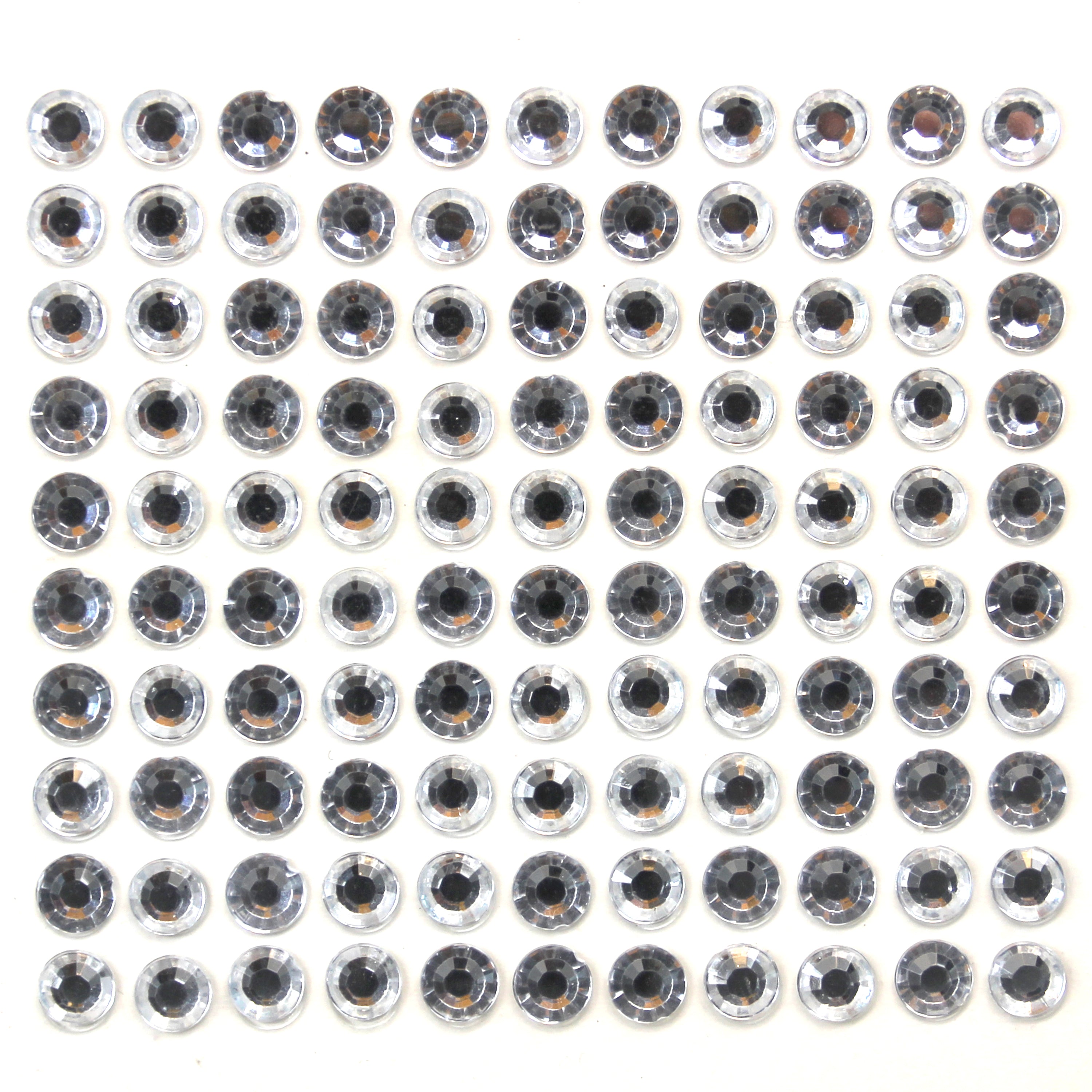 110 x 6mm Clear Self Adhesive Diamante