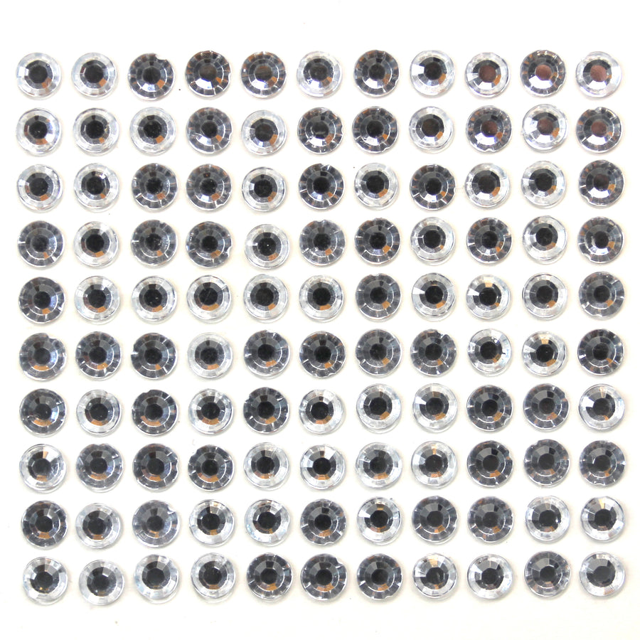 110 x 6mm Clear Self Adhesive Diamante
