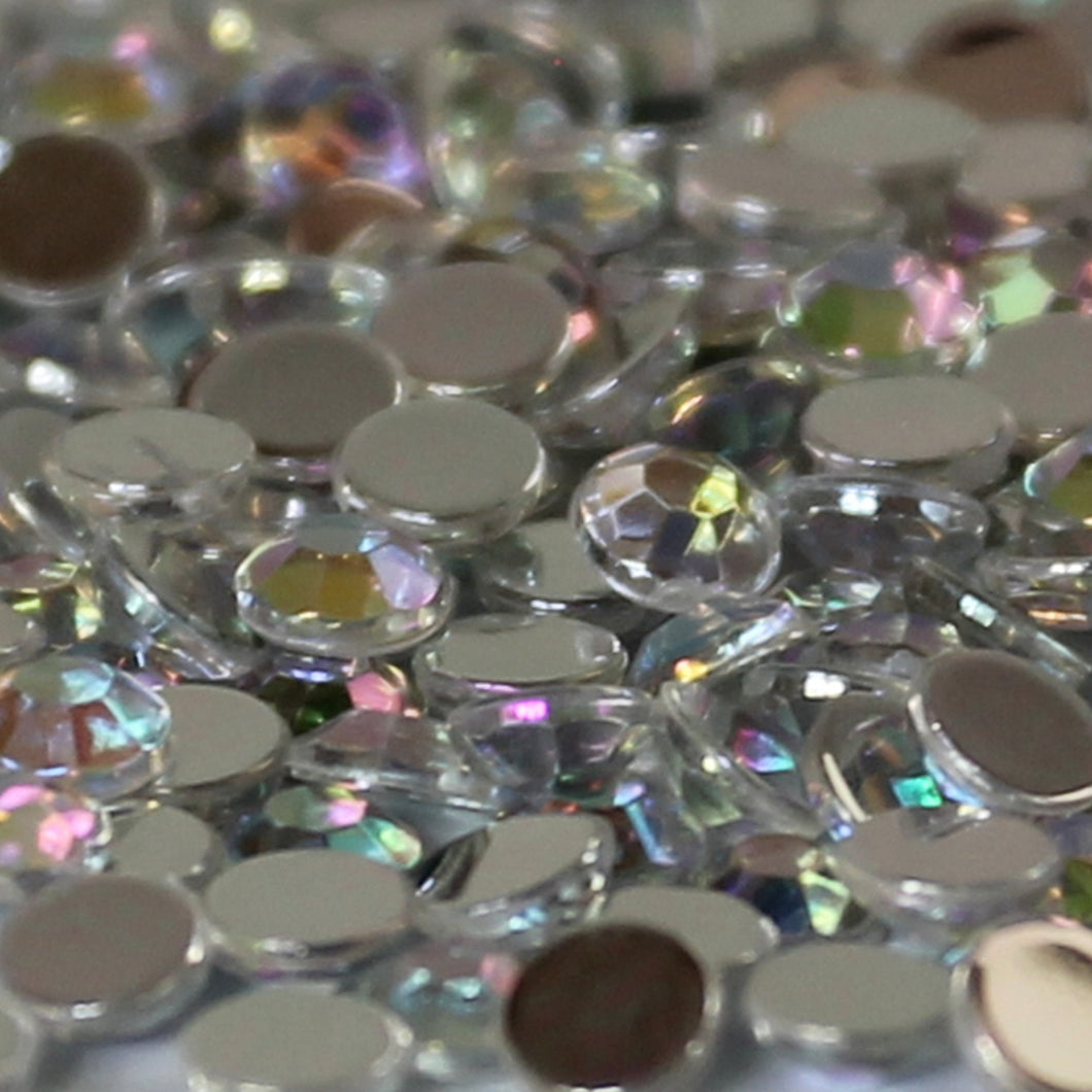 300 - 4mm Clear Iridescent Loose Flat Back Diamante's