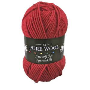 Cygnet PURE WOOL Knitting Yarn Cranberry 298