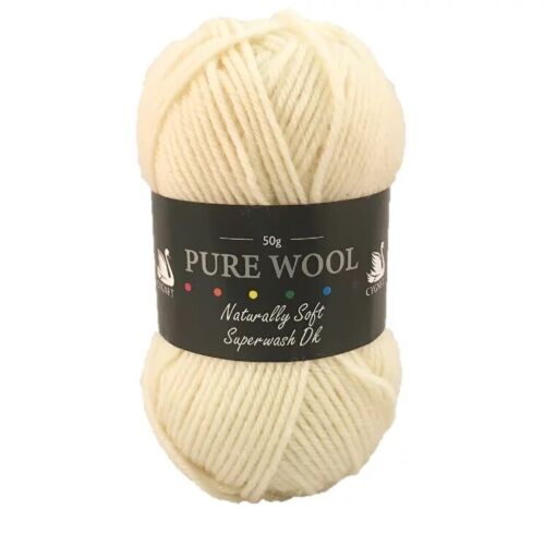 Cygnet PURE WOOL Knitting Yarn Cream 2195