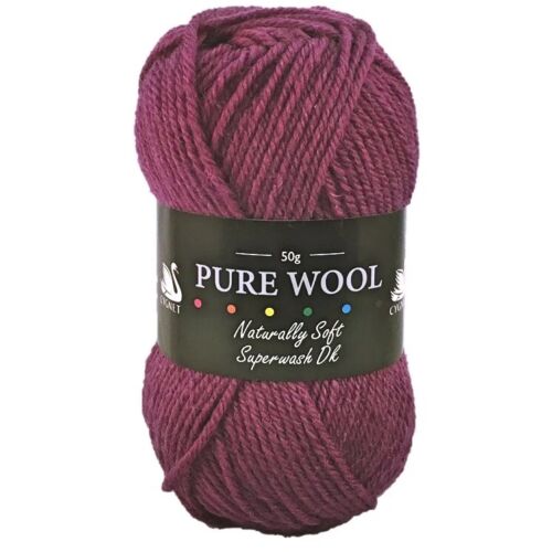 Cygnet PURE WOOL Knitting Yarn Damson 4425