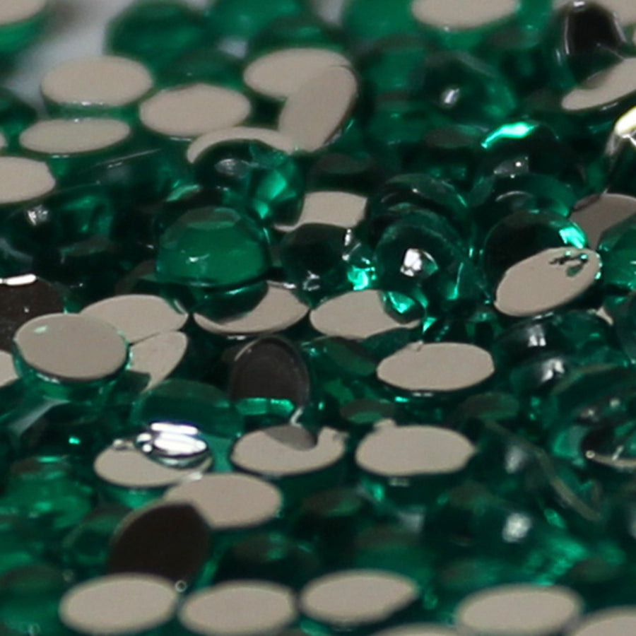 3mm Dark Green Loose Flat Back Diamante