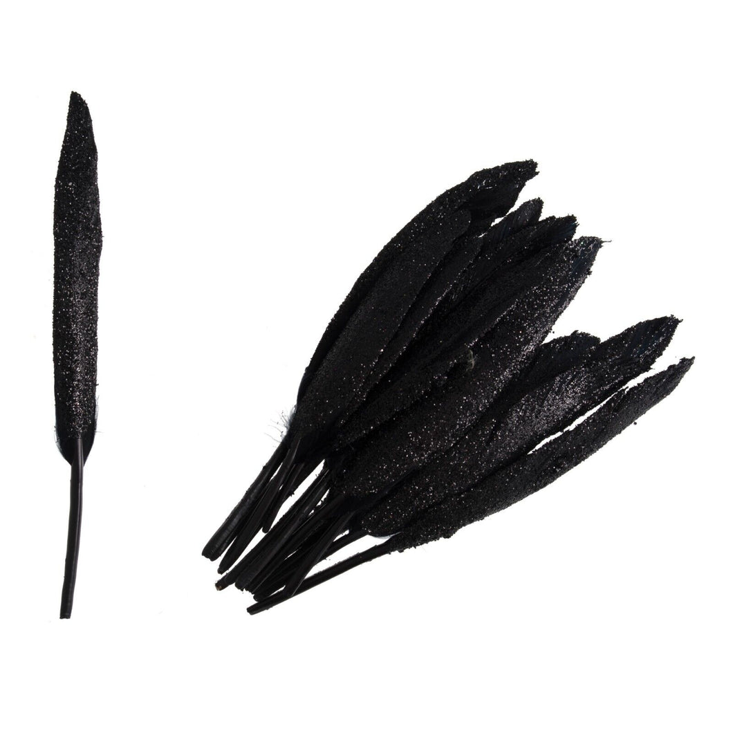 Black Glitter Duck Feather