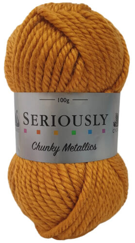 Cygnet SERIOUSLY CHUNKY Metallics - Gold 388 Knitting Yarn