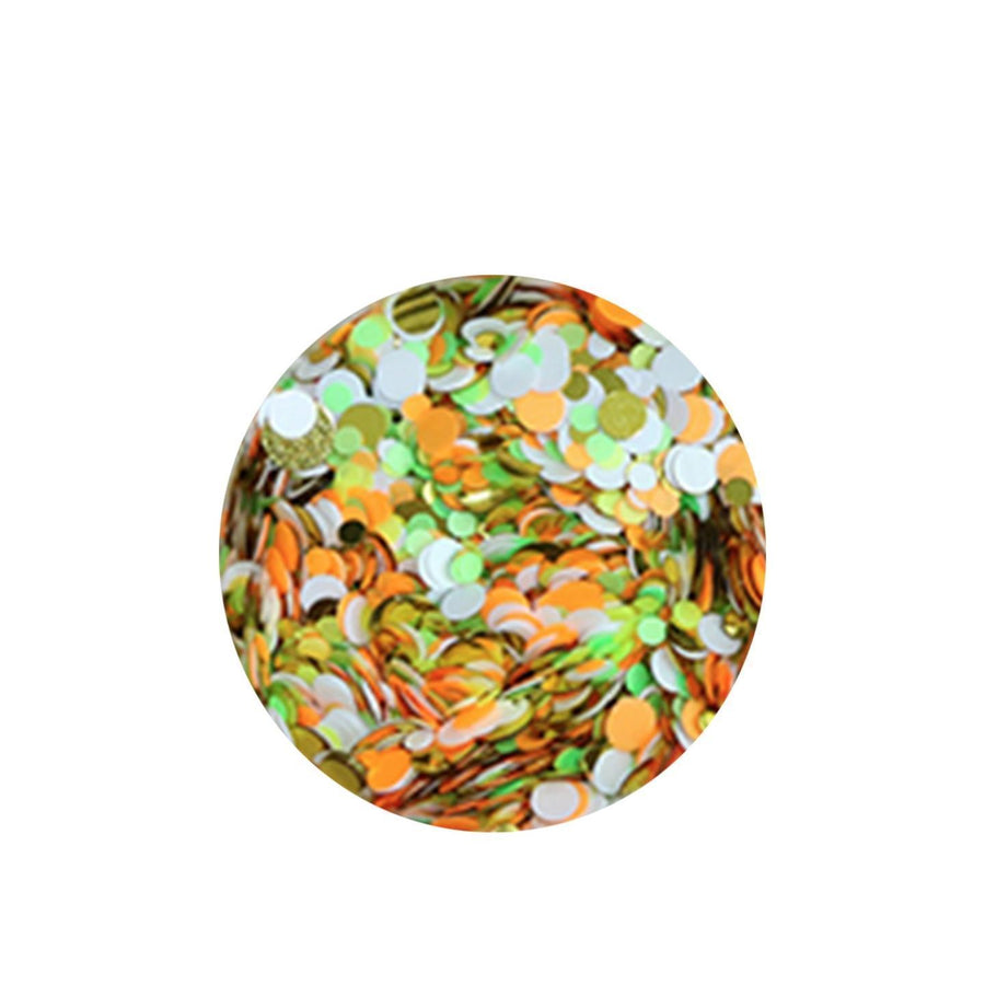 Gold, Green and Orange Mixed Circle Glitter