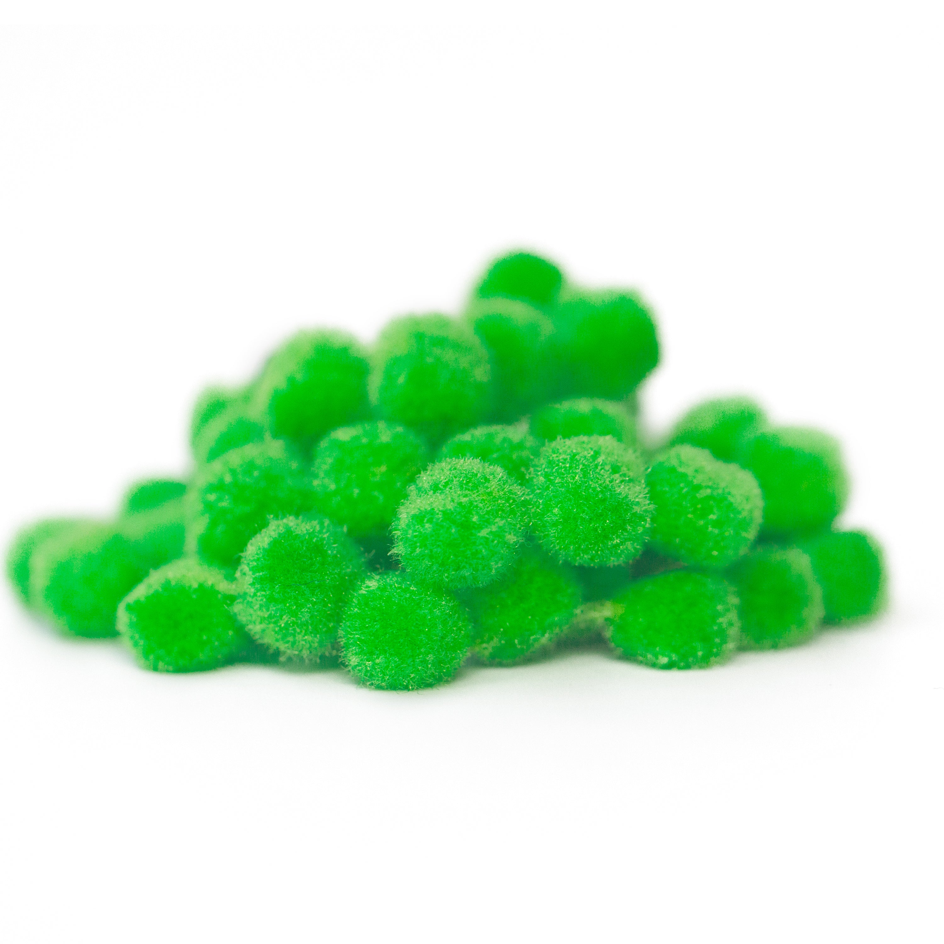 10mm Pom Poms 1cm - Green 50 Pack