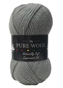 Cygnet PURE WOOL Knitting Yarn Grey 198