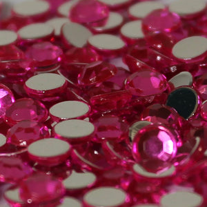 200 - 5mm Hot Pink Loose Flat Back Diamante