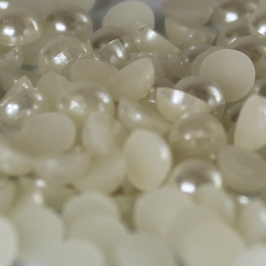 5mm Ivory Pearl Loose Flat Back Diamante